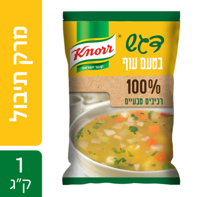 דגש מרקי תיבול מרק בטעם עוף 100% רכיבים טבעיים קנור שקית 1 ק"ג - דגש 100% רכיבים טבעיים