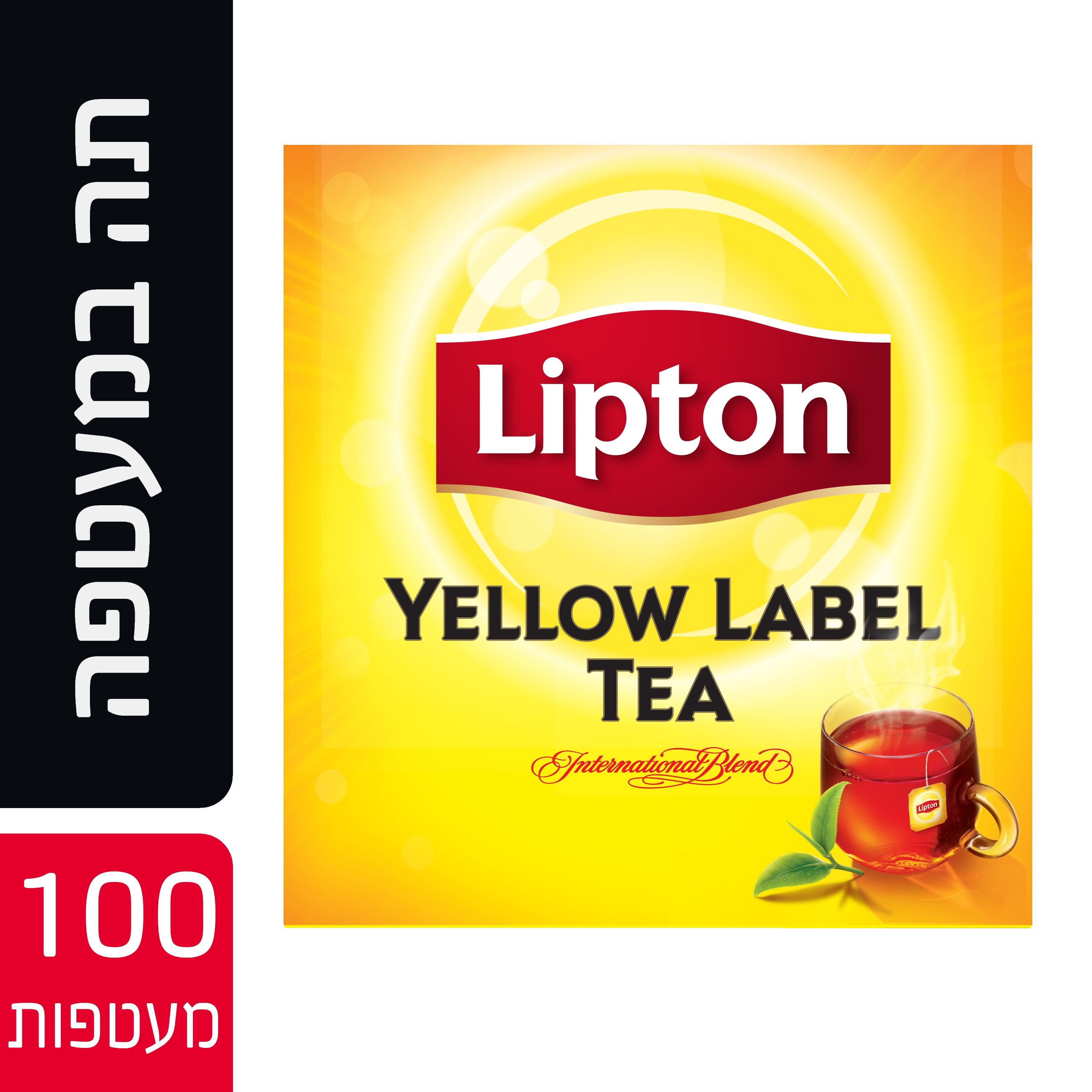 תה שחור ילו לייבל במעטפה ליפטון 100 יחידות -