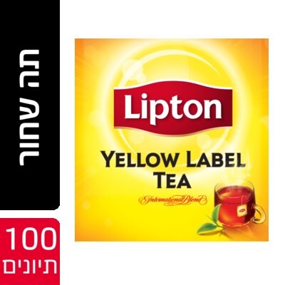 תה שחור ילו לייבל ללא מעטפה ליפטון 100 יחידות - 