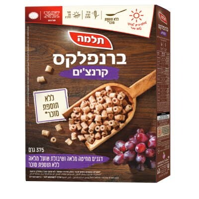ברנפלקס קרנצ'ים דגנים מחיטה ושיבולת שועל מלאות תלמה 375 גרם -