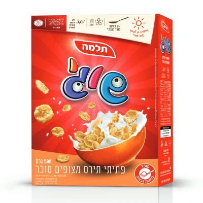 שוגי פתיתי תירס מצופים סוכר תלמה 500 גרם